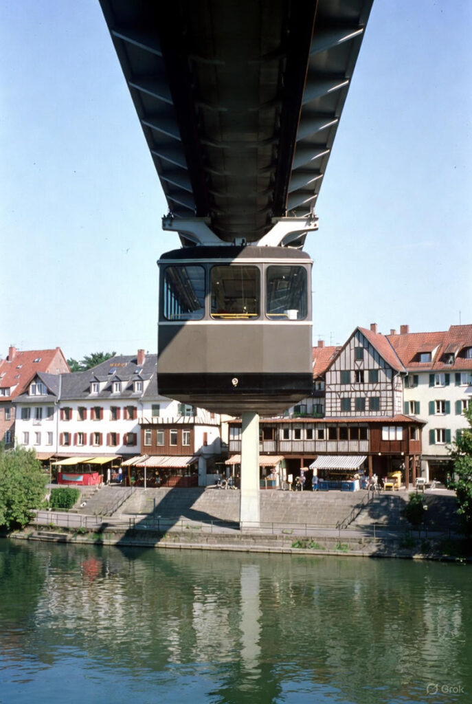 Germany’s 124-year-old Wuppertaler Schwebebahn flying above river since 1901