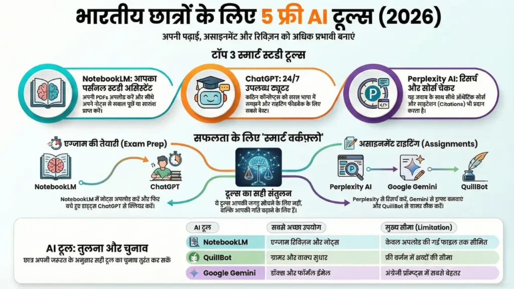 AI study tools usage chart showing exam preparation assignments and understanding workflow