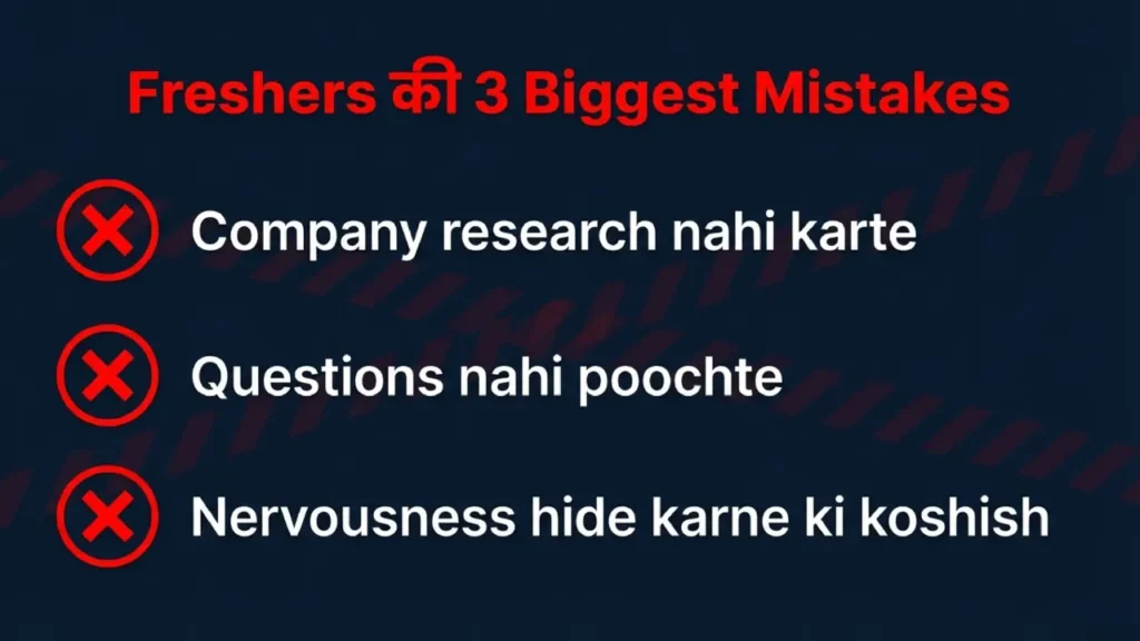 Three biggest interview mistakes freshers make during job interviews