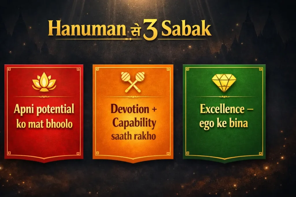 हनुमान से तीन जीवन सबक — potential, devotion और excellence