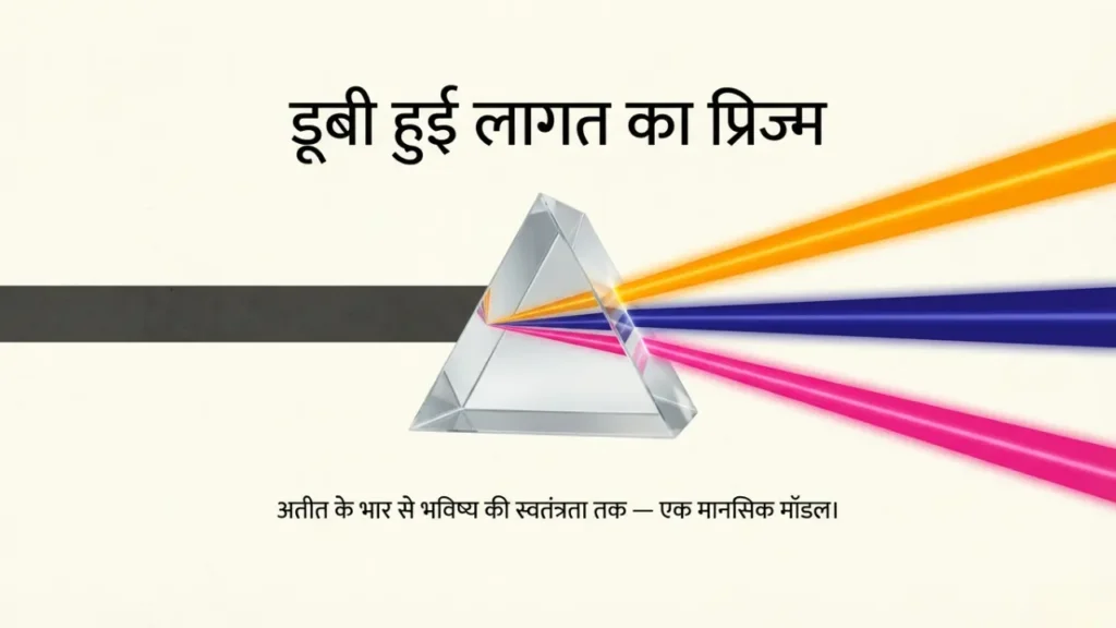 sunk cost fallacy को prism model के जरिए समझाया गया है