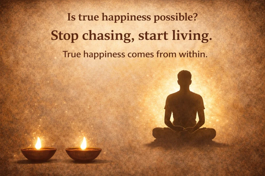 Meditation and inner peace representing true happiness and detachment