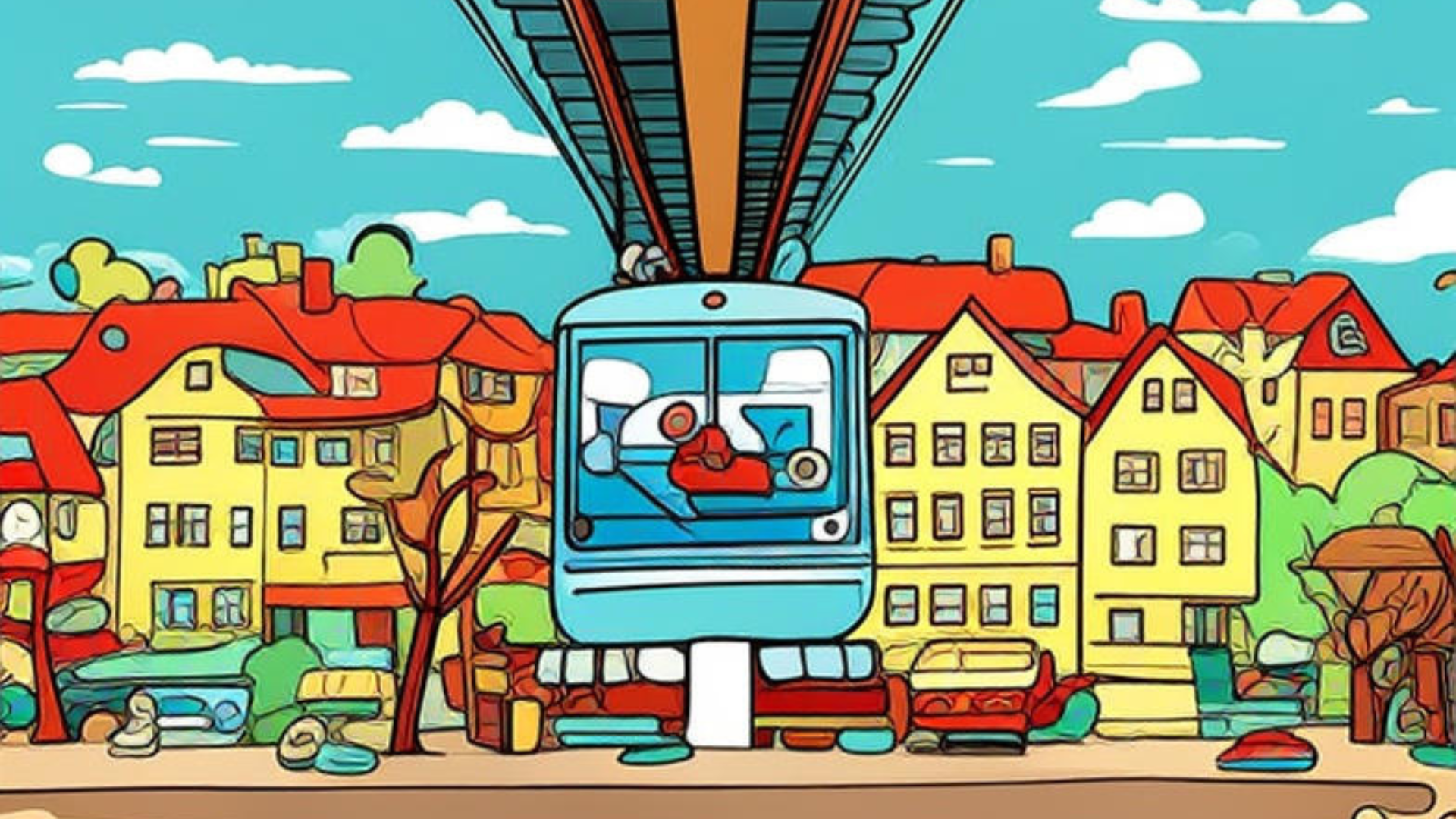 Germany’s 124-year-old Wuppertaler Schwebebahn flying above river since 1901