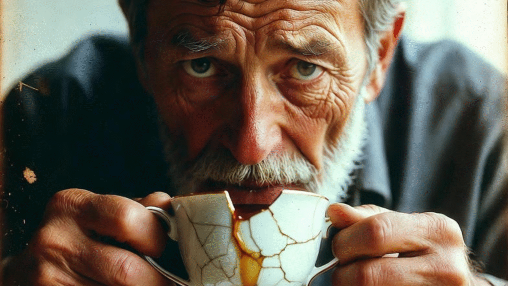 टूटा हुआ कप और जीवन का रूपक दर्शाती प्रेरणादायक कला