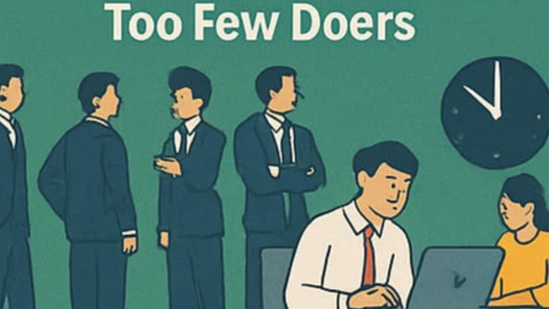 Overloaded doer carrying heavy load while managers talk – classic corporate India ratio problem