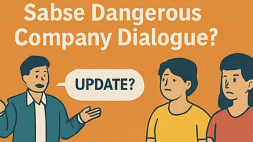 Toxic boss smiling saying “We’re a family” while exhausted employee works at night – corporate red flag