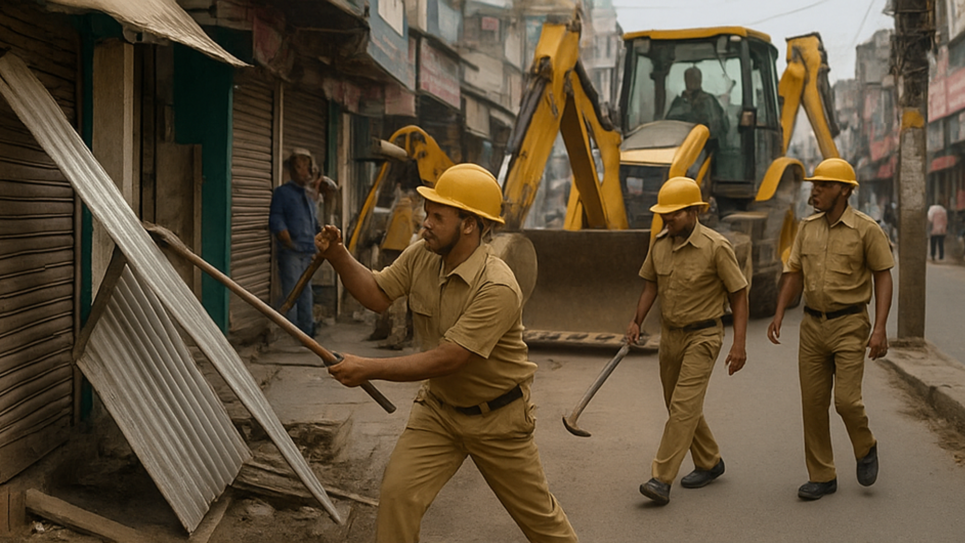 Varanasi Municipal Corporation anti-encroachment drive 2025