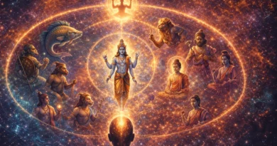 Dashavatar symbolizing the evolution of human consciousness from instinct to awareness