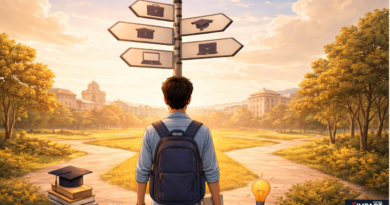 भारतीय युवाओं के करियर असमंजस से स्पष्ट दिशा तक की यात्रा को दर्शाता दृश्य