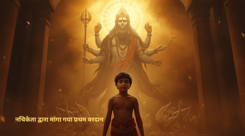 नचिकेता और यमराज की उपनिषद् कथा का भावपूर्ण दृश्य