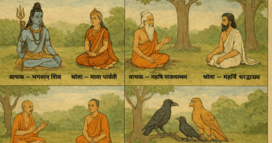 रामचरितमानस की कथा सुनते वाचक और श्रोता का आध्यात्मिक चित्रण