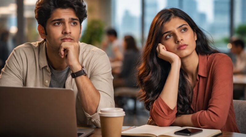 Indian youth thinking about uncertain job future during economic growth