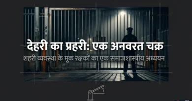 रात में बंद गेट के सामने खड़ा निजी सुरक्षा गार्ड, शहरी व्यवस्था को थामे एक अदृश्य कर्मी