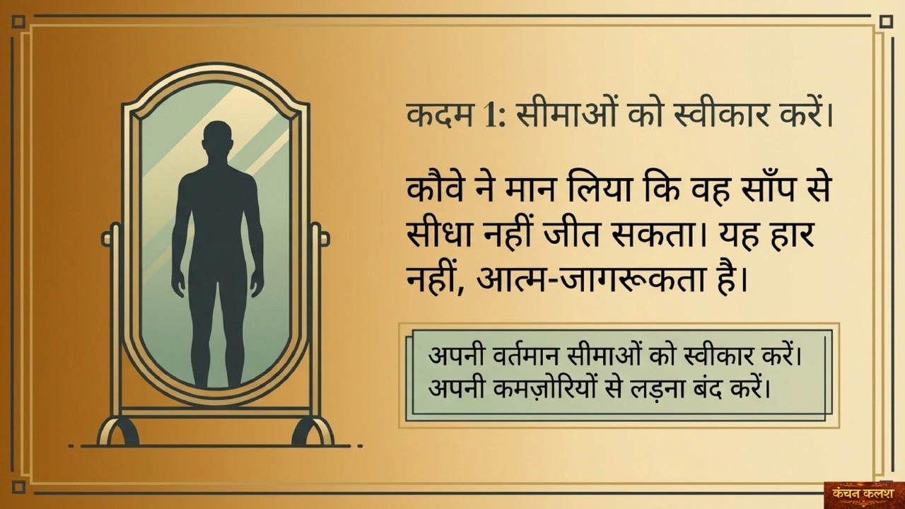 Illustration showing accepting personal limits before strategy