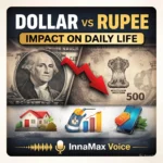 Dollar vs rupee impact illustration representing EMI petrol and smartphone cost increase in India