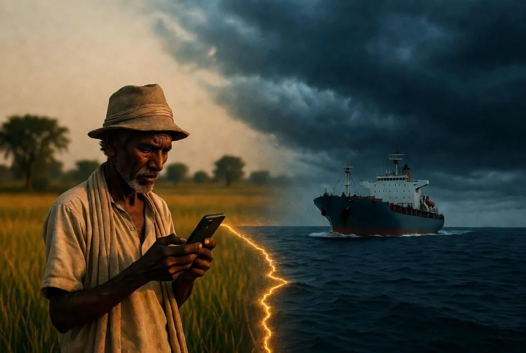 Indian farmer global trade shipping disruption impact agriculture export