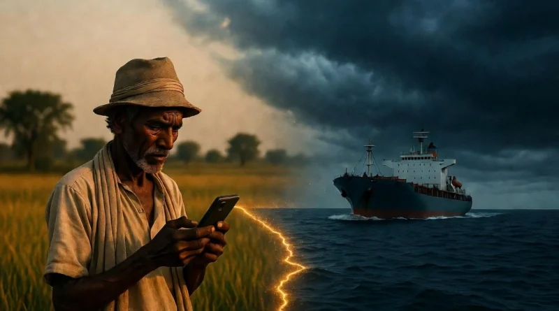 Indian farmer global trade shipping disruption impact agriculture export