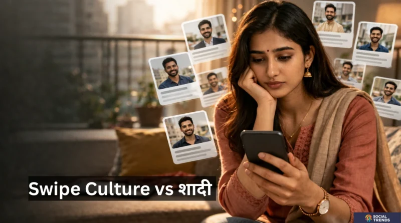indian woman using matrimonial app multiple profiles swipe culture confusion arranged marriage India