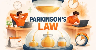 Surreal clock with stretched hands representing time expanding to fit work