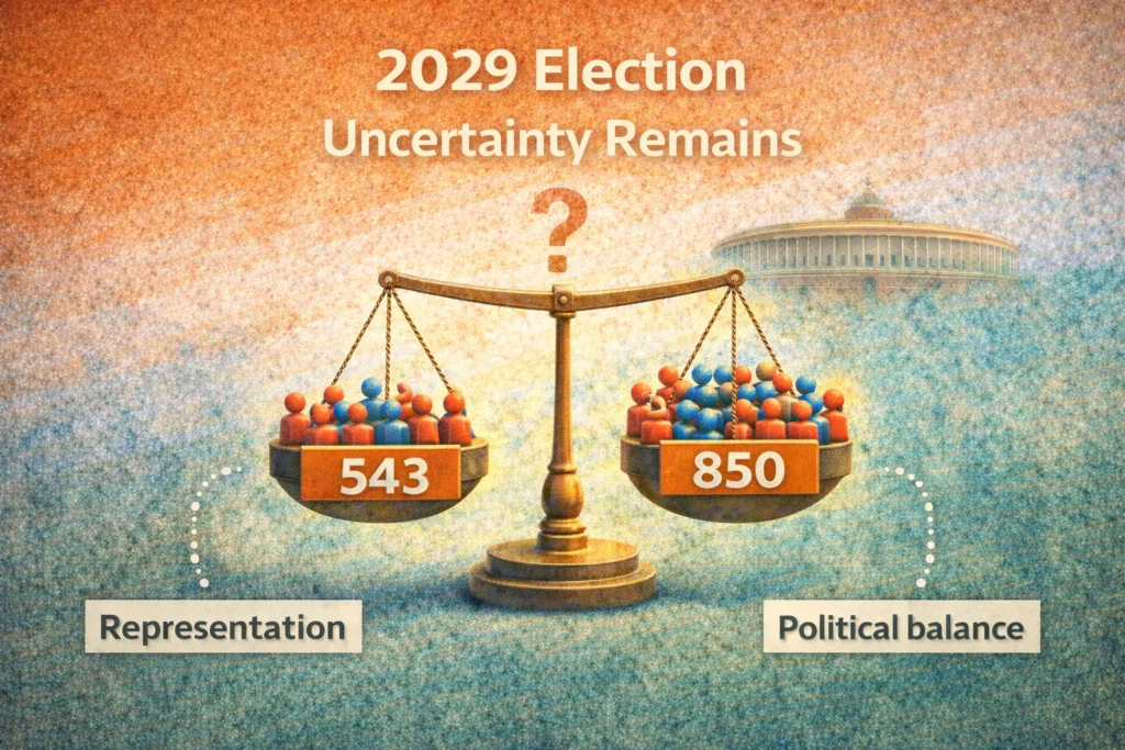 2029 election India uncertainty showing balance between representation and political impact