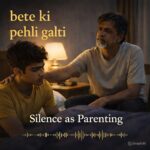 Father placing hand on son’s shoulder during a quiet emotional conversation at night