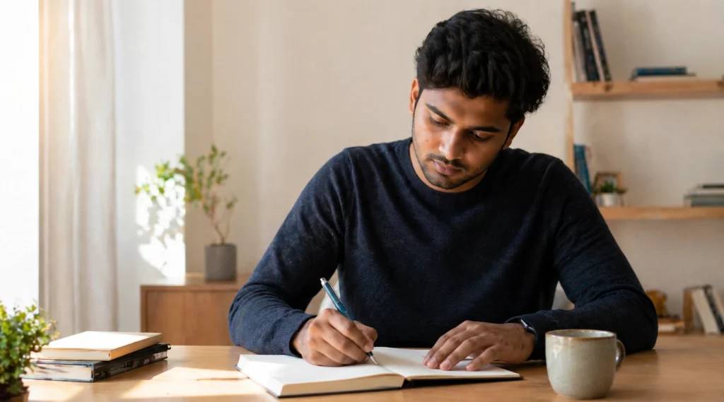 deep work focus no phone Indian professional morning productivity