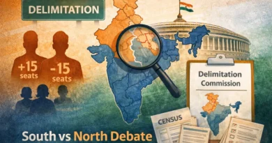 India delimitation map showing South vs North debate and seat distribution concept
