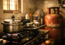 Indian kitchen with LPG cylinder and cooking stove showing impact of rising gas prices in India