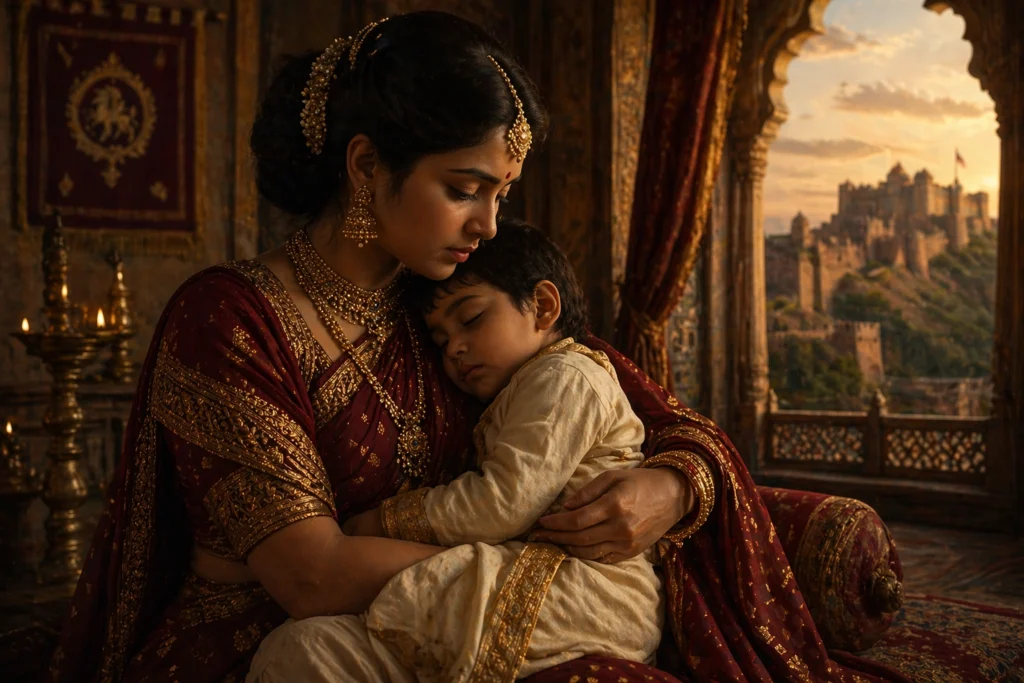 Rani Lakshmibai with Damodar Rao emotional moment