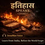 Burning ancient manuscripts representing Nalanda destruction and loss of knowledge