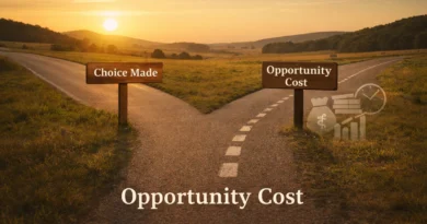 Forked road showing two paths representing decision and missed opportunities