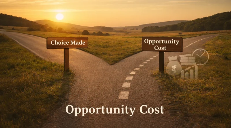 Forked road showing two paths representing decision and missed opportunities