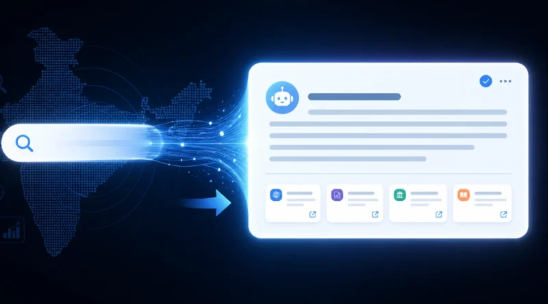 Perplexity AI search to answer transformation India illustration