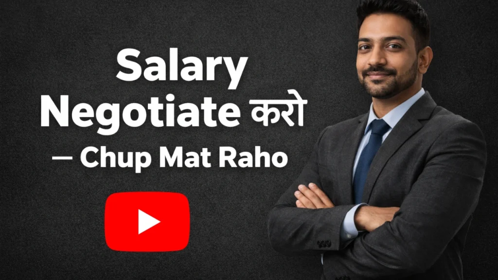 Confident Indian professional with salary negotiation message thumbnail