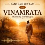 Person walking on a quiet path at sunset symbolizing humility and self-reflection