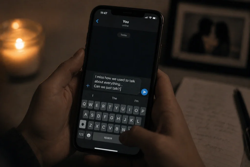 unsent message hesitation in relationship ego conflict