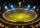IPL 2026 stadium aerial view showing money flow economy with rupee symbols
