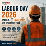 India gig worker delivery scooter city road labour day fair pay