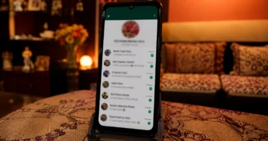 Indian family wedding WhatsApp group on smartphone screen with unread messages