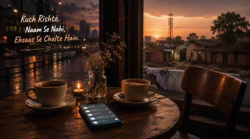 Situationship culture India café scene with unread messages and emotional distance