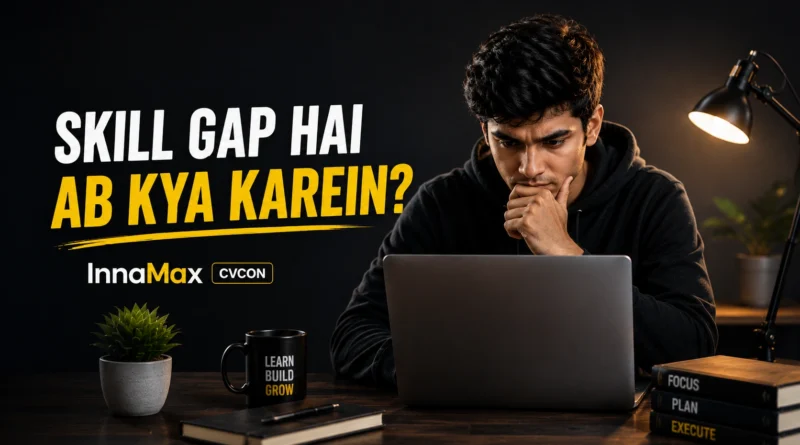 Young Indian graduate thinking about career skills and unemployment in modern workspace