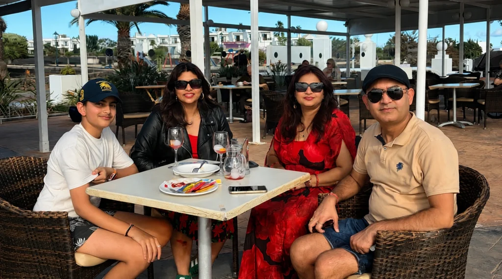 Anjali Tripathi with her husband, daughter Khushi and son Ishaan enjoying family time outdoors.