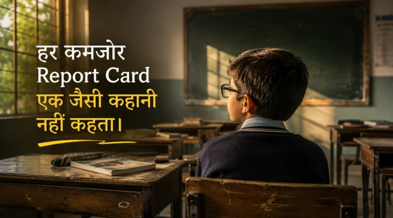 Indian school child looking at a classroom blackboard while wearing glasses for the first time
