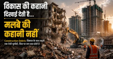 हर नई इमारत के साथ पैदा होता है एक और सवाल—मलबे का क्या होगा? Construction debris and demolition waste beside new urban development projects