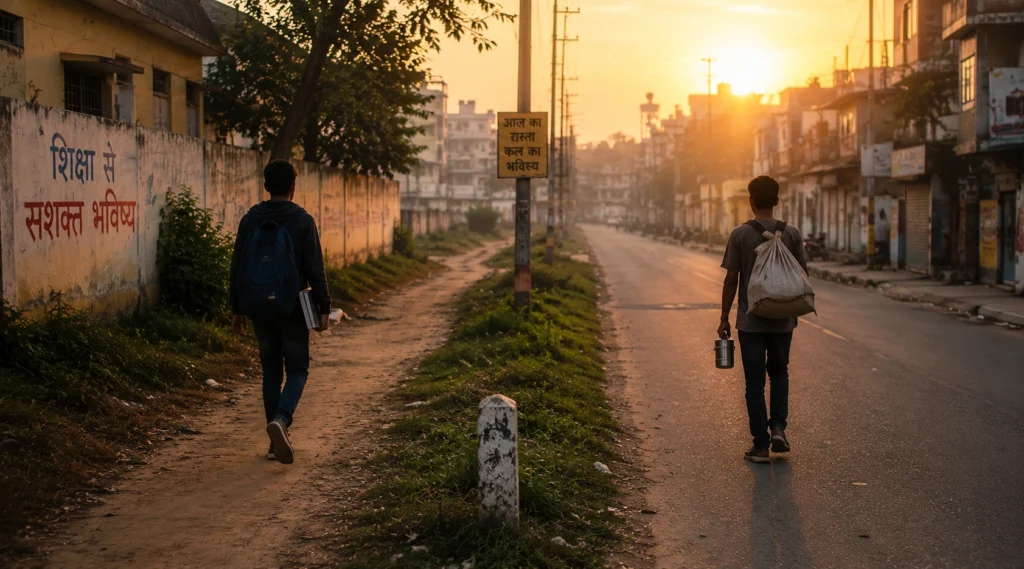 Two teenagers taking different life paths despite growing up in the same neighbourhood