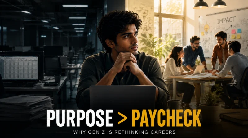 Young professional reflecting on the difference between meaningful work and routine corporate tasks.