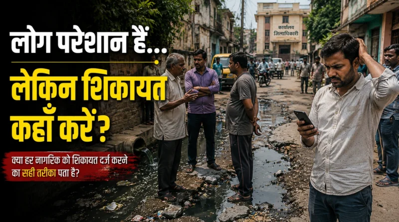 लोग स्थानीय समस्याओं के बीच शिकायत दर्ज करने का तरीका खोजते हुए