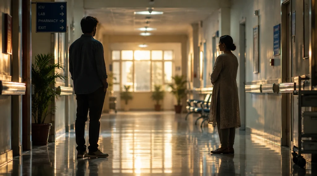 Vivaan and Meera meet again after two years in a hospital corridor