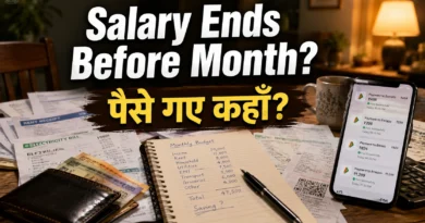 Salary Ends Before Month? Middle-Class Families की वो Spending Leaks जो दिखाई ही नहीं देतीं Monthly bills, UPI payments and household expenses showing why salary ends before month for many middle-class families.