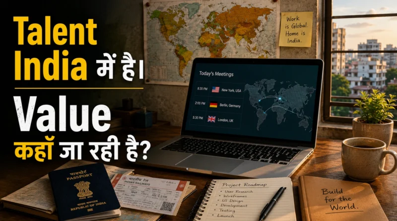 Indian remote work setup showing how local talent contributes to global companies without leaving India